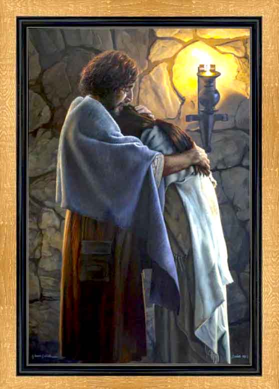 Jesus holding Mary